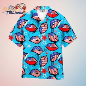 4Th Of July American Sexy Lips Trendy Hawaiian Shirt Trendy Aloha 1
