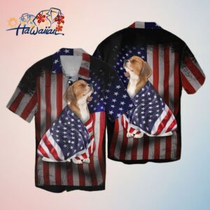 4Th Of July Beagle Dog America For Men And Women Graphic Print Short Sleeve Hawaiian Shirt Trendy