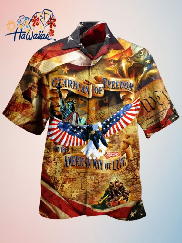 4Th Of July Guardian Of Freedom American Way Of Life Independence Day Hawaiian Shirt Trendy Aloha