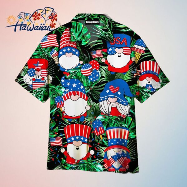 4Th Of July Happy Independence Day Gnomes Dancing Trendy Hawaiian Shirt Trendy Aloha
