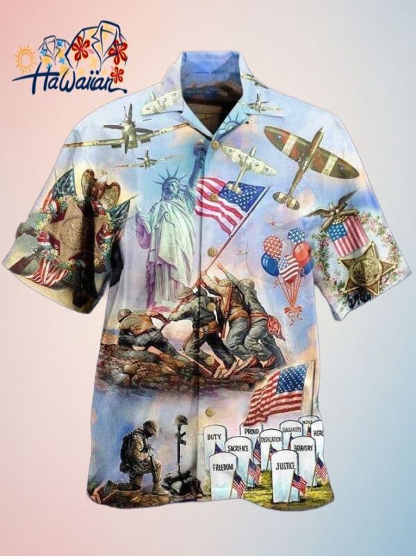 4Th Of July Happy Independence Day Veteran Hawaiian Shirt Trendy Aloha