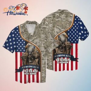 4Th Of July Independence Day American Being A Veteran Is A Honor Hawaiian Shirt Trendy Aloha