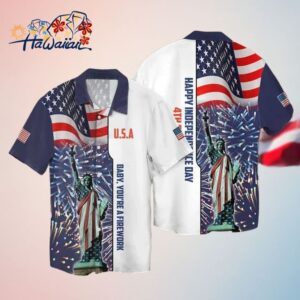 4Th Of July Independence Day American Flag Statue Of Liberty Hawaiian Shirt Trendy Aloha
