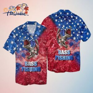 4Th Of July Independence Day Bass Fishing American Flag Trendy Hawaiian Shirt Trendy Aloha