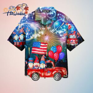 4Th Of July Independence Day Cheerful Gnomes Hawaiian Shirt Trendy Aloha