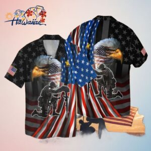 4Th Of July Independence Day Memorial Day Eagle And Veteran Trendy Hawaiian Shirt Trendy Aloha