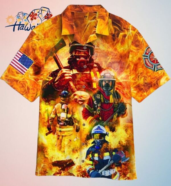 4Th Of July Independence Day Memorial Day Firefighter Family Country Feel Safe Trendy Hawaiian Shirt 1