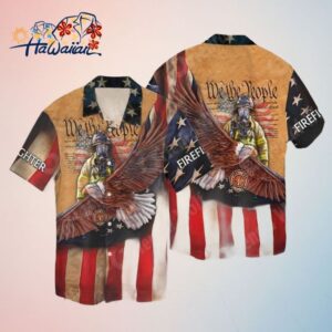 4Th Of July Independence Day Memorial Day Firefighter Trendy Hawaiian Shirt Trendy Aloha