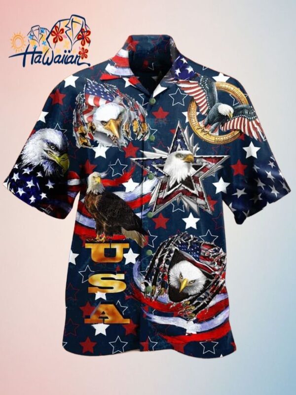 4Th Of July Usa Flag Independence Day Hawaiian Shirt Trendy Aloha