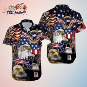 Amazing Patriotic Eagle Signature Beach Shirt Trendy Aloha