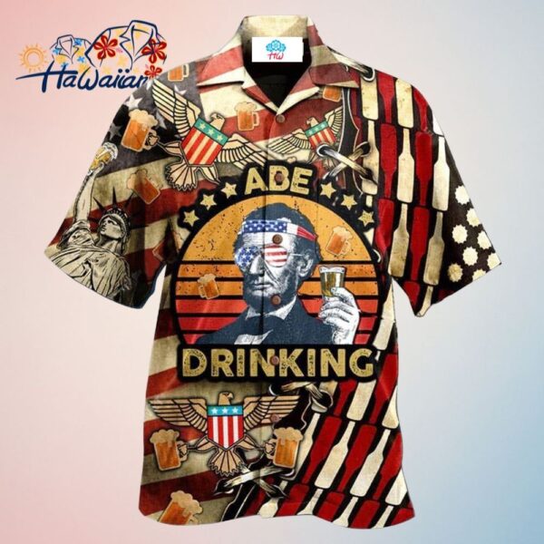 America Abe Patriotism America Hawaiian Shirt Trendy Aloha Trendy Aloha