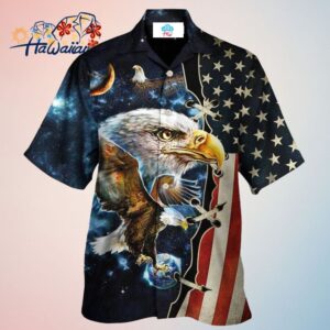 America Eagle Amazing Galaxy Hawaiian Shirt Trendy Aloha Trendy Aloha