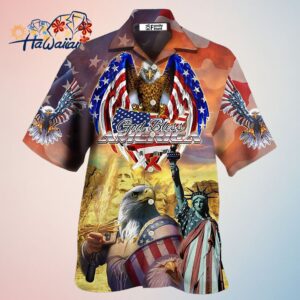 America Eagle Patriotic God Bless America America Hawaiian Shirt Trendy Aloha