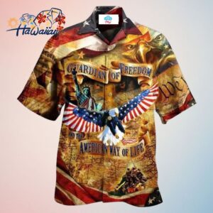 America Guardian Of Freedom And The American Way Of Life Hawaiian Shirt Trendy Aloha Trendy Aloh