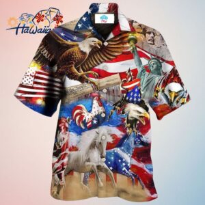 America Independence Day Animal Happy Hawaiian Shirt Trendy Aloha Trendy Aloha