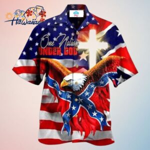 America One Nation Under God Patriotism Hawaiian Shirt Trendy Aloha Trendy Aloha