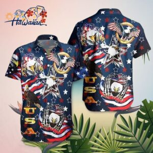 American Eagle Patriotic Trendy Hawaiian Shirt Trendy Aloha