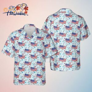 American Map 4Th Of July Trendy Hawaiian Shirt Short Sleeve Trendy Hawaiian Shirt For Men Trendy