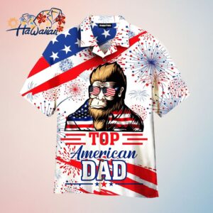 American Top Dad Bigfoot 4Th Of July Hawaiian Shirt For Trendy Aloha