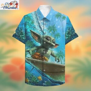 Baby Yoda Surfing Star Wars Hawaiian Shirt Look Trendy Aloha