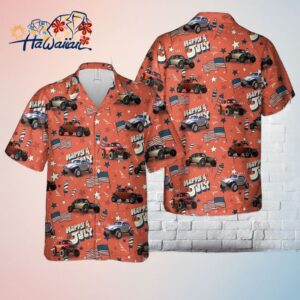 Baja Bug 4Th Of July Trendy Hawaiian Shirt Short Sleeve Trendy Hawaiian Shirt For Men Trendy Aloh