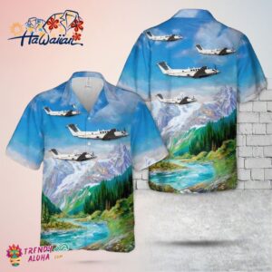 Beechcraft CU Huron US Army Hawaiian Patriotic Summer Beach Shirt Trendy Aloha