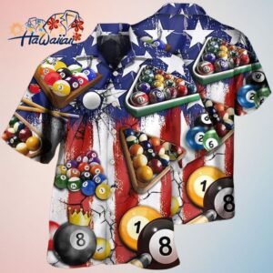 Billiards Aloha Trendy Hawaiian Shirts For Summer America Flag Pattern Independence Day Trendy Hawa