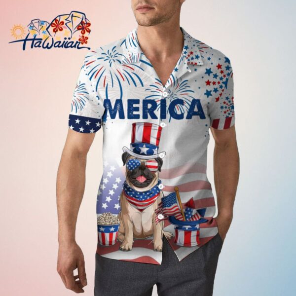 Bulldog American Flag 4Th Of July Firework Trendy Hawaiian Shirt Trendy Aloha 2