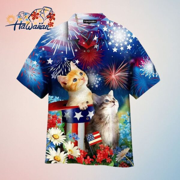 Cat Happy 4Th Of July Cat Trendy Hawaiian Shirt Perfect Gifts For Your Loved Ones Trendy Aloha