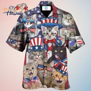 Cat Independence Day Funny Hawaiian Shirt Trendy Aloha Trendy Aloha