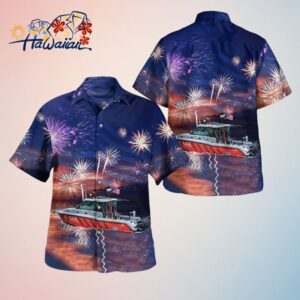 Chicago Fire Department Cfd Illinois Eugene Blackmon Fireboat 4Th Of July Trendy Hawaiian Shirt T