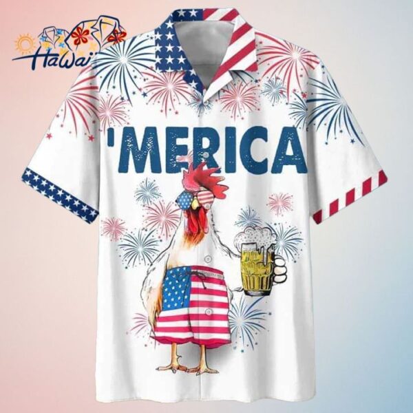 Chicken And Beer 4Th Of July Trendy Hawaiian Shirt Trendy Hawaiian Shirts For Men Women Trendy A
