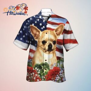 Chihuahua Hawaiian Shirt Patriotic Chihuahua Aloha Hawaiian Shirts Trendy Aloha