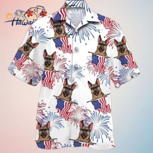 Cool German Shepherd White 4Th Of July Trendy Hawaiian Shirt Trendy Aloha