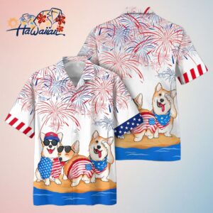 Corgi Trendy Hawaiian Shirts Independence Day Is Coming Usa Patriotic Trendy Hawaiian Shirt Tre