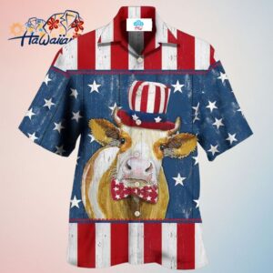 Cow Independence Day Funny Hawaiian Shirt Trendy Aloha Trendy Aloha