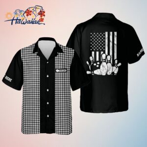 Custom Usa Flag Patriotic Hawaiian Bowling Shirts Bowling Trendy Hawaiian Shirt For Men Bowling Te