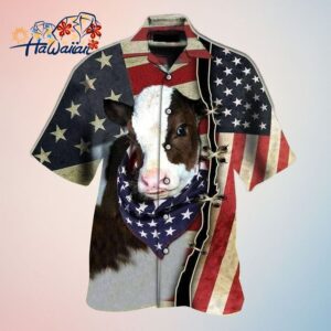 Cute Flag Cow Hawaiian Aloha Shirts 4Th Of July Shirt Gift For Cowe Lovers Trendy Aloha