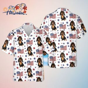 Dachshund American Flag Pattern Trendy Hawaiian Shirt Funny Cow Trendy Hawaiian Shirt 4Th Of July