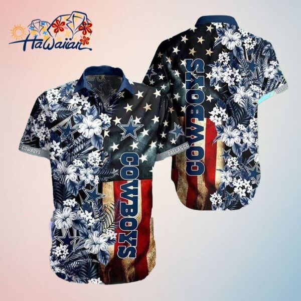 Dallas Cowboys NFL Hawaiian Shirt Us Flag Independence Day 4Th Of July Trendy Aloha