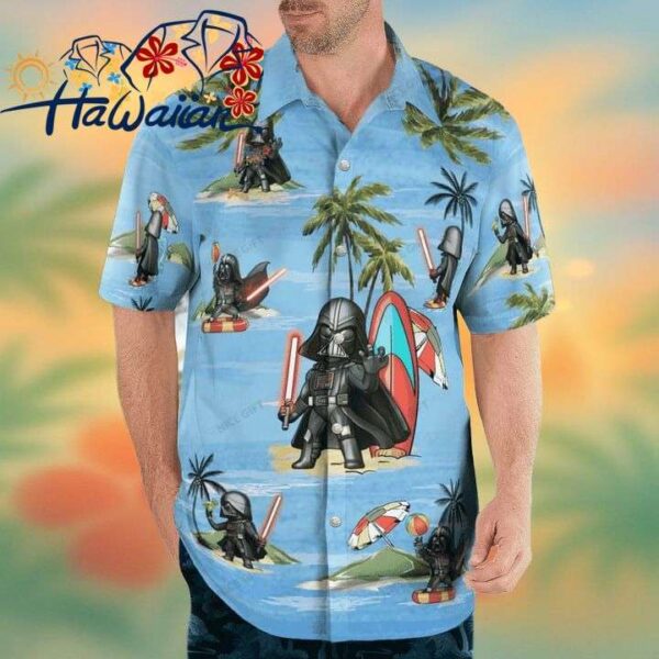 Darth Vader Embraces the Hawaiian Vibe in 3D Star Wars Shirt Trendy Aloha 1