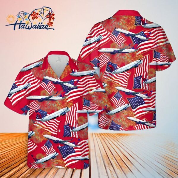 Delta Boeing 737 900Er 739 4Th Of July Trendy Hawaiian Shirt Trendy Aloha