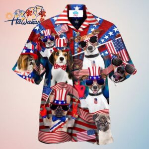 Dogs Patriotic America Hawaiian Shirt Trendy Aloha Trendy Aloha