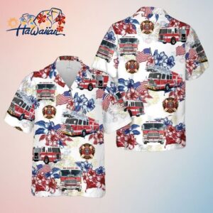 Firefighter Fire Truck 4Th Of July Trendy Hawaiian Shirt Short Sleeve Trendy Hawaiian Shirt For Me
