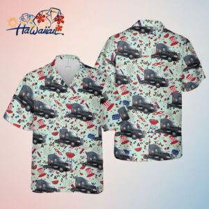 First Generation Freightliner Cascadia 4Th Of July Trendy Hawaiian Shirt Trendy Aloha