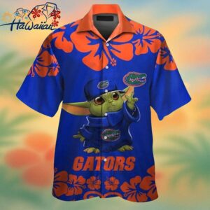 Florida Gators Baby Yoda Short Sleeve Button Up Tropical Hawaiian Shirt Trendy Aloha 1