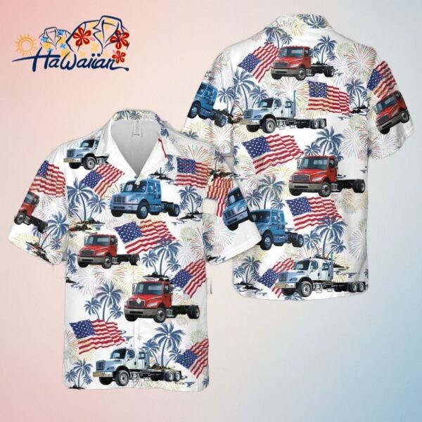 Freightliner Business Class M2 4Th Of July Trendy Hawaiian Shirt For Men Trendy Aloha