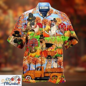 German Shepherd Happy Thanksgiving Hawaiian Shirt Trendy Aloha Trendy Aloha