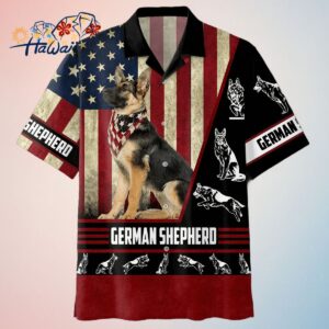German Shepherd Hawaiian Shirt for Patriotic Dog Lovers Trendy Aloha
