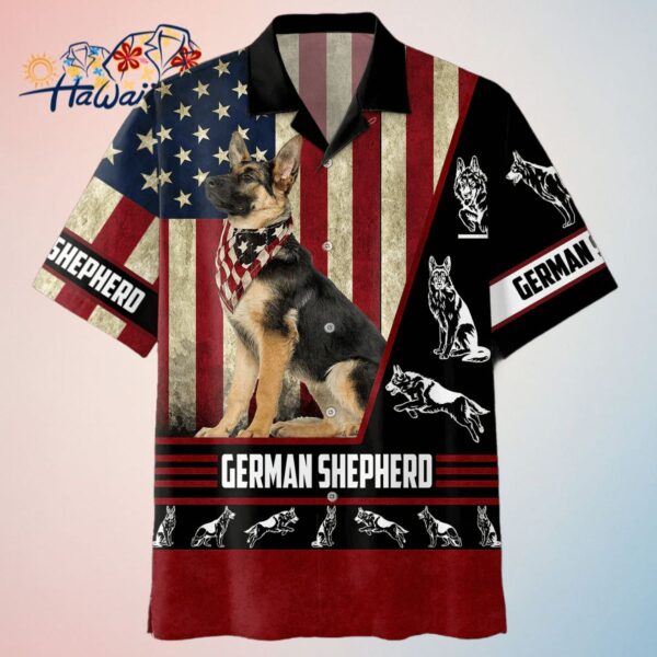 German Shepherd Hawaiian Shirt for Patriotic Dog Lovers Trendy Aloha
